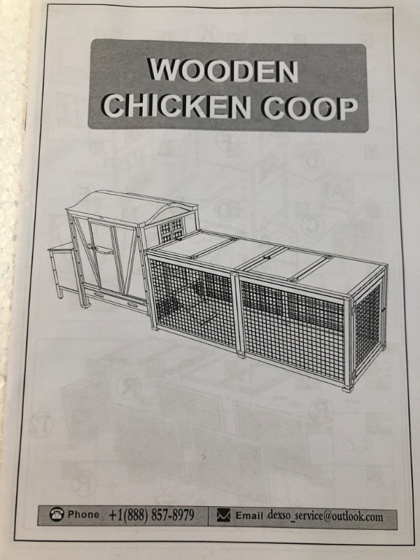 Photo 3 of *****STOCK IMAGE FOR SAMPLE*****
Chicken Coop, 80-in Outdoor Wooden Chicken Coops Poultry Hen House Cages with Nesting Box, UV-Proof Panel (80L×26W×44.5H in, Brown)