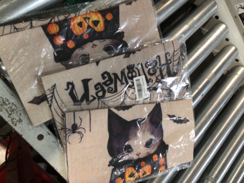 Photo 2 of **NON-REFUNDABLE** 3 PACK
AIBIIN 12x18 inch Halloween Garden Flag 12x18 Double Sided Halloween Vertical Yard Flag for Outside Halloween Cat 