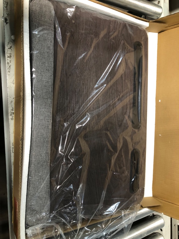 Photo 1 of Lap Desk Laptop Bed Table: Home Office Portable Computer Lapdesk with Soft Cushion and Storage Bag - Wood 15.6"
