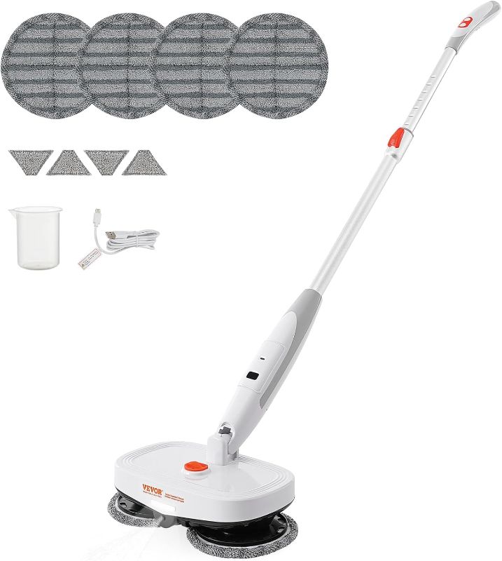 Photo 1 of (Similar to Stock Photo) OGORI Cordless Electric Mop, Cordless Floor Cleaner Dual-motor Powerful Spin Mop w/ Water Spray and LED Headlight, Self-Propelled Police Scrubber Mops for Vinyl, Hardwood, Tile & Laminate Floors Mop with 6 Replacement Pads