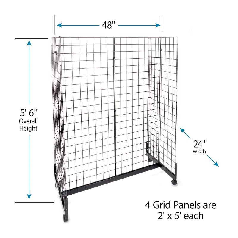 Photo 4 of (READ FULL POST) SSWBasics Black Grid Gondola Unit - Includes Base and Casters - Grid Unit 48"L x 66"H x 24"W