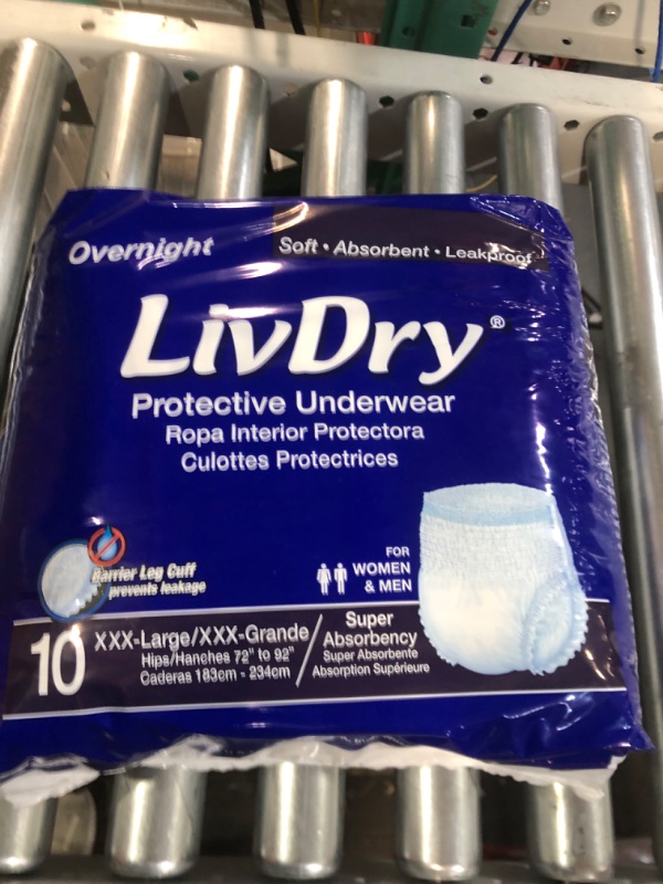 Photo 2 of LivDry Adult Incontinence Underwear, Overnight Comfort Absorbency, Leak Protection (XXX-Large (10 Count)) 3X-Large (10 Count)