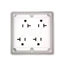 Photo 1 of 20 Amp Industrial Grade Heavy Duty 4-in-1 Grounding Outlet, White
