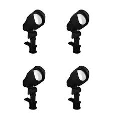 Photo 1 of 20-Watt Equivalent Millennium Black Adjustable Light Color Integrated LED Outdoor Landscape Flood Light (4-Pack)