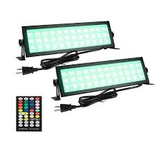 Photo 1 of 96-Watt Equivalent 12000 Lumens 180-Degree Black LED Flood Light Dimmable Wall Washer Light with Remote (2PCS)