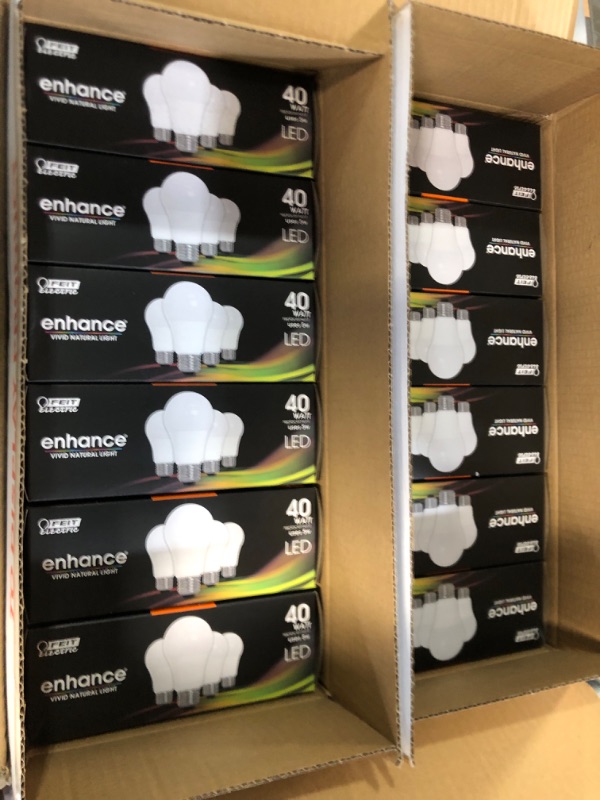 Photo 2 of 40-Watt Equivalent A19 Dimmable CEC Title 20 ENERGY STAR 90+ CRI E26 Medium LED Light Bulb, Soft White 2700K (48-Pack)
