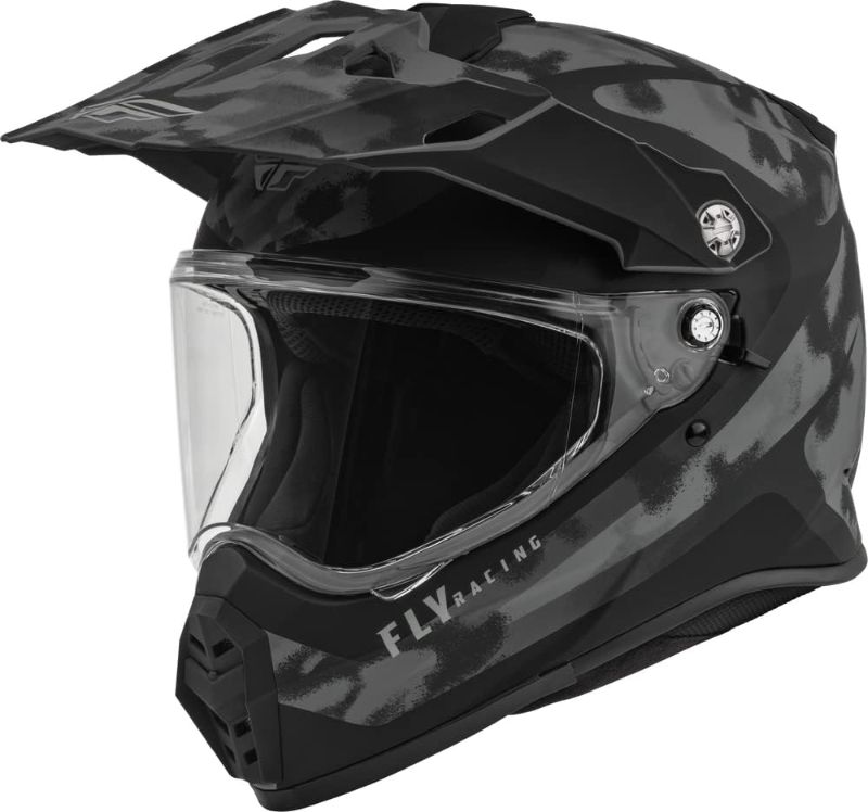 Photo 1 of *(*PHOTO FOR REFERENCE ONLY, SEE ACTUAL PHOTOS** 
Fly Racing Trekker Helmet (Matte Grey/Black Camo, XXL
