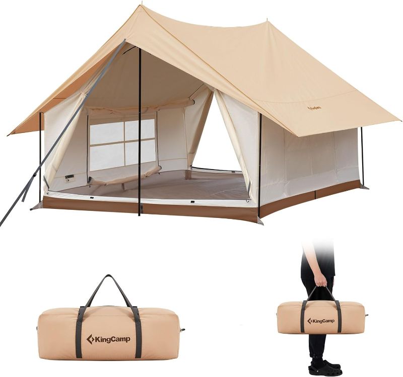 Photo 1 of ***DAMAGED - HAS A HOLE IN THE SIDE - LIKELY MISSING PARTS***
KingCamp Canvas Cabin Tent with Large Windows, Waterproof & Breathable 4 Season Tents, Easy Setup Glamping Tent 