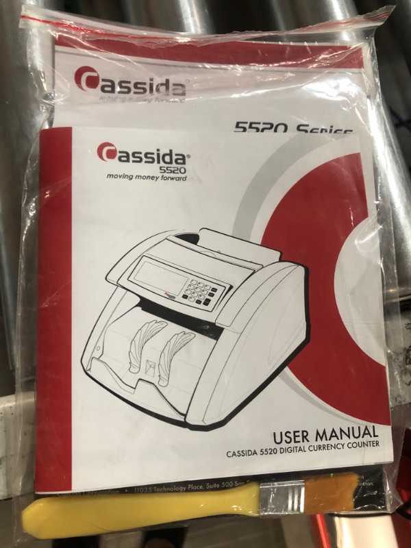 Photo 4 of **PARTS ONLY**
Cassida 5520 UV/MG - USA Money Counter with ValuCount, UV/MG/IR Counterfeit Detection, Add and Batch Modes - 