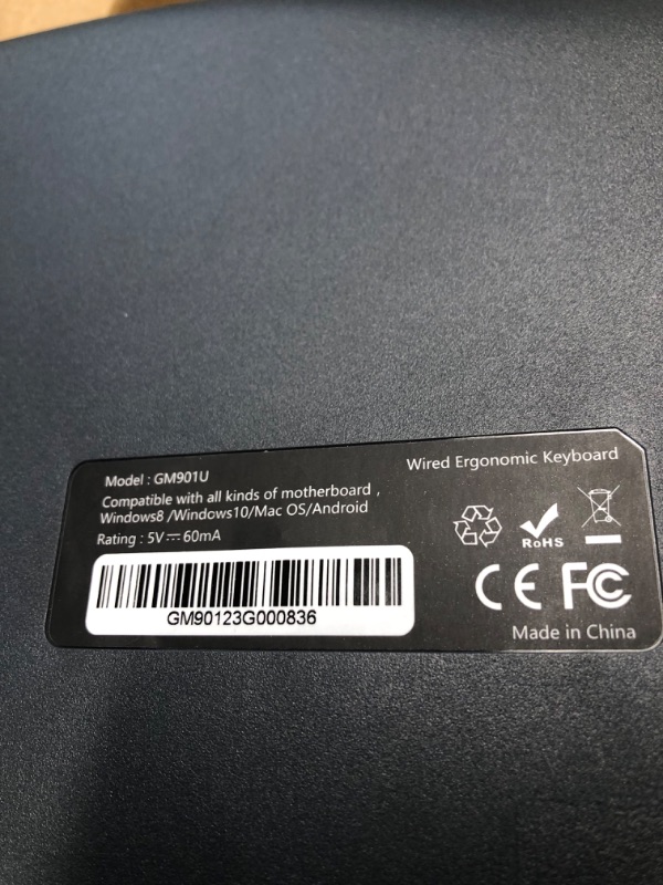 Photo 1 of DeLUX Wired Ergonomic Split Keyboard with Wrist Rest, [Standard Ergo] Keyboard Series with 2 USB Passthrough