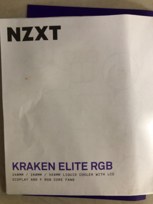 Photo 19 of ***MINOR DAMAGE (WEAR) *STILL HAS THERMAL PASTE ON BACK OF DISPLAY***
NZXT Kraken Elite 360 RGB AIO CPU Liquid Cooler – 360mm Radiator – Personalizable Wide-Angle LCD Screen  RGB Lighting – High-Performance Pump – 3 x 120mm RGB Fans – Low Noise – White Kr