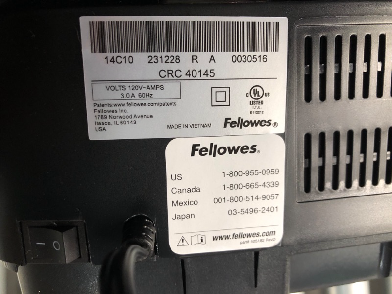 Photo 1 of Fellowes 14C10 14-Sheet Cross-Cut Home Office Paper Shredder 14 Sheet