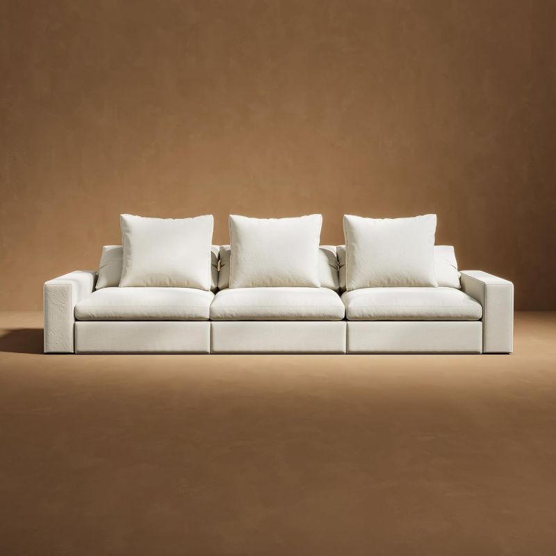 Photo 1 of **Partial Set/Read Notes** Modular Sectional Sofa Cloud Couch for Living Room, Comfy Cloud Puff Modern Sofa Set, White Oversized Couch Cushion Covers Removable