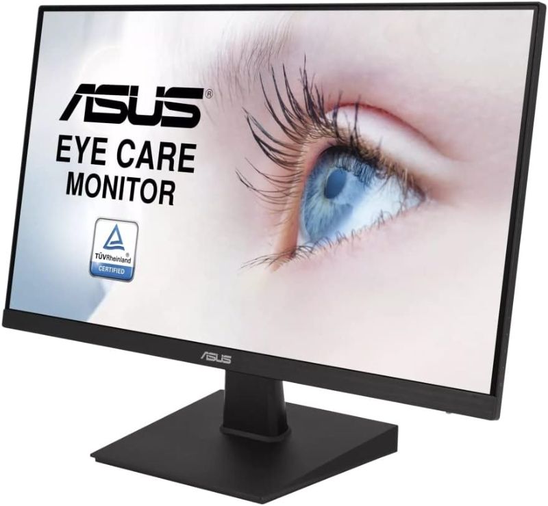 Photo 1 of ASUS 23.8” 1080P Monitor (VA247HE) - Full HD, 75Hz, Adaptive-Sync/FreeSync™, Low Blue Light, Flicker Free, Eye Care, VESA Mountable, Frameless, HDMI, DVI, VGA, Tilt Adjustable, 12.8"x21.3"x1.9",