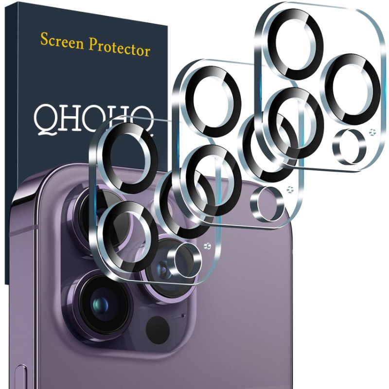 Photo 1 of ** NON-REFUNDABLE BUNDLE OF 4**QHOHQ [3 Pack Tempered Glass Camera Lens Protector for iPhone 14 Pro 6.1"