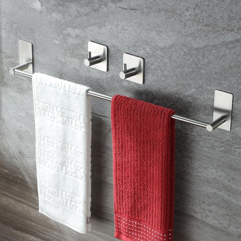 Photo 1 of ***MISSING STICKY SHEETS FOR THE HOOKS***
Taozun Towel Bar - 24 Inch Towel Holder with 2 Packs Adhesive Hooks