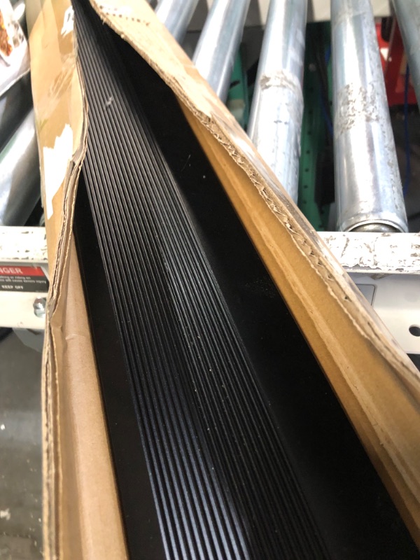 Photo 2 of 4 inch Floor Transition Strip, 36" Threshold Ramp, Aluminum Exterior Door Thresholds (100mm) Wide Black-2pack