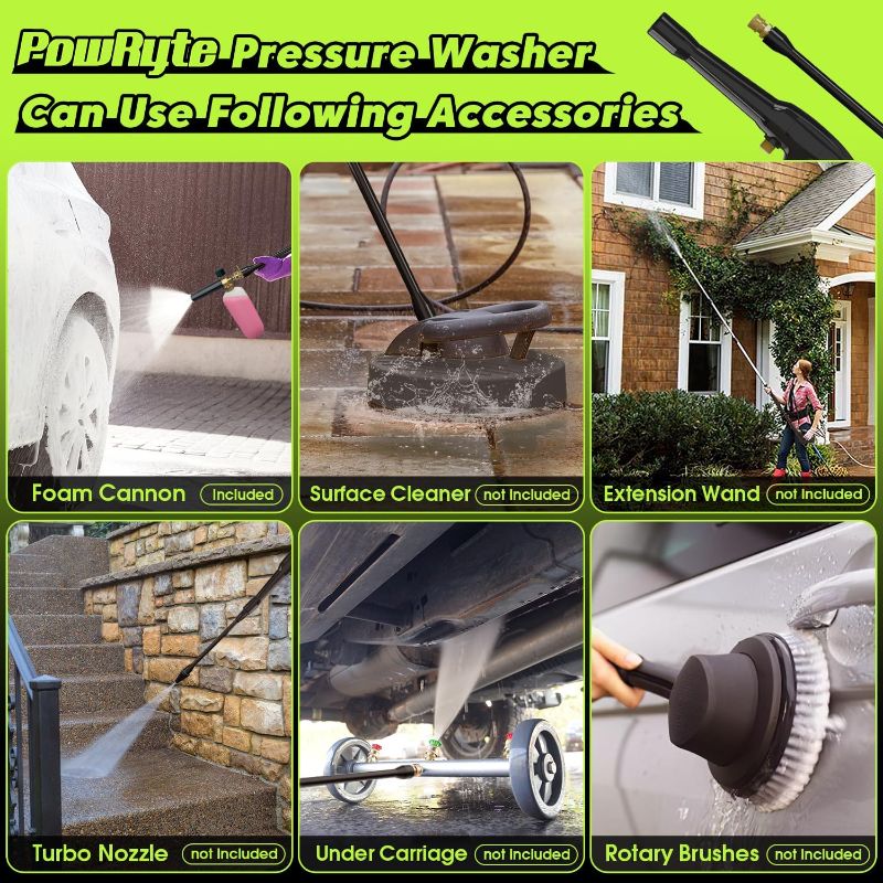 Photo 5 of (READ FULL POST) PowRyte Electric Pressure Washer, Foam Cannon, 4 Different Pressure Tips, Power Washer, 4000 PSI