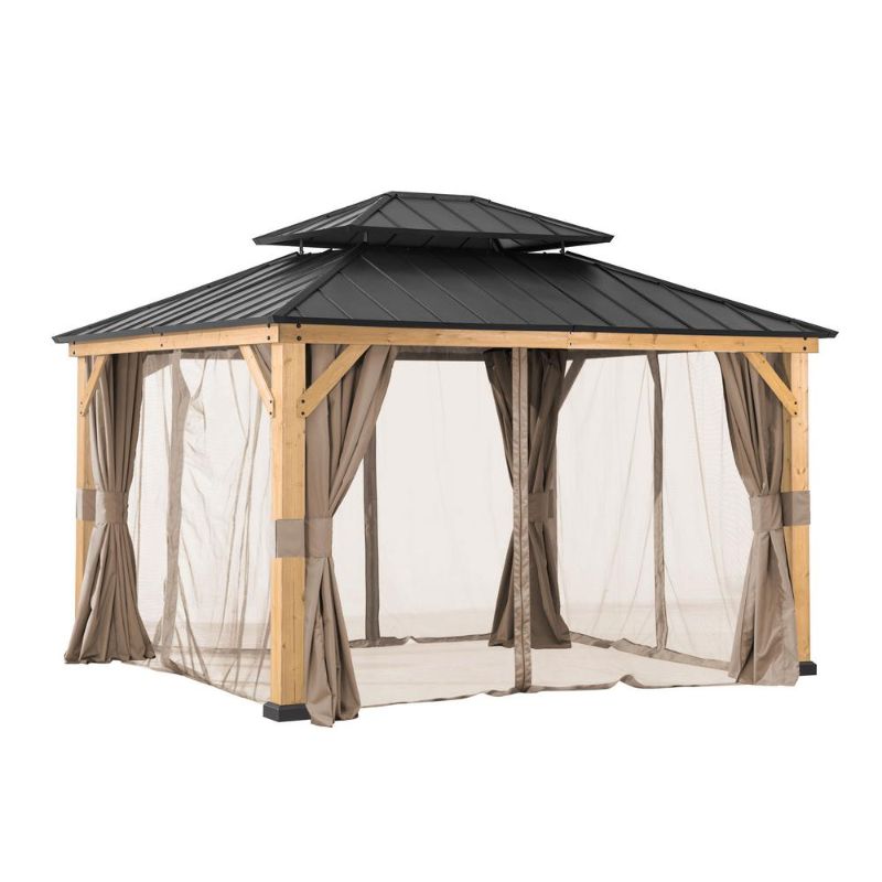 Photo 1 of **NETTING ONLY** GAZEBO NOT INCLUDED**
Sunjoy Universal Curtains and Mosquito Netting for 11 Ft. × 13 Ft. Wood Gazebos
