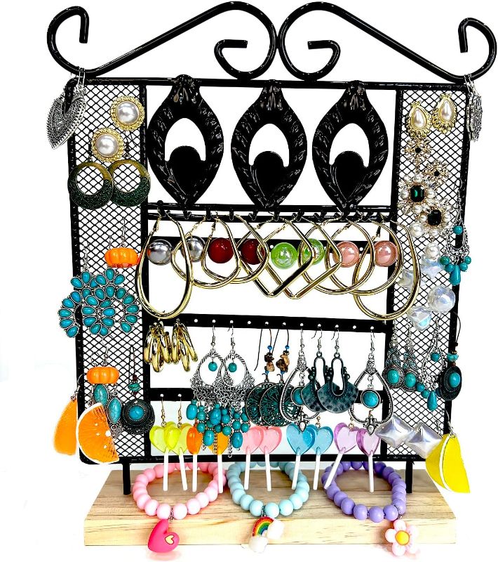 Photo 1 of **2-PACK/SEE PICTURERS** Jewelry Organizer Stand with Earring Tray and Hooks,Necklace Holder Display for Earrings Watches Bracelet Rings