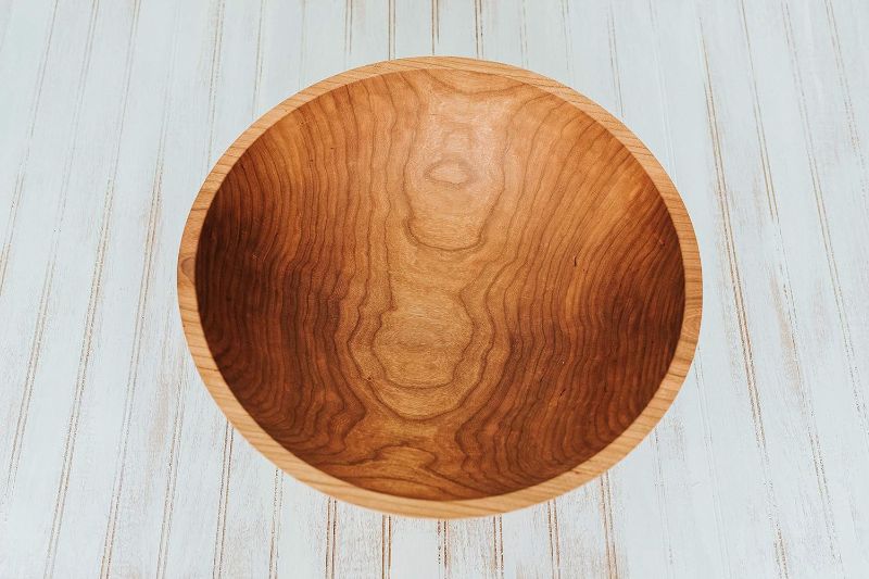 Photo 1 of **SEE NOTES** 15 Inch Solid Cherry Wood Salad Bowl - Serves 5-8 - Holland Bowl Mill