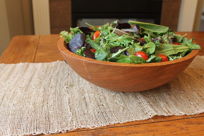 Photo 2 of **SEE NOTES** 15 Inch Solid Cherry Wood Salad Bowl - Serves 5-8 - Holland Bowl Mill