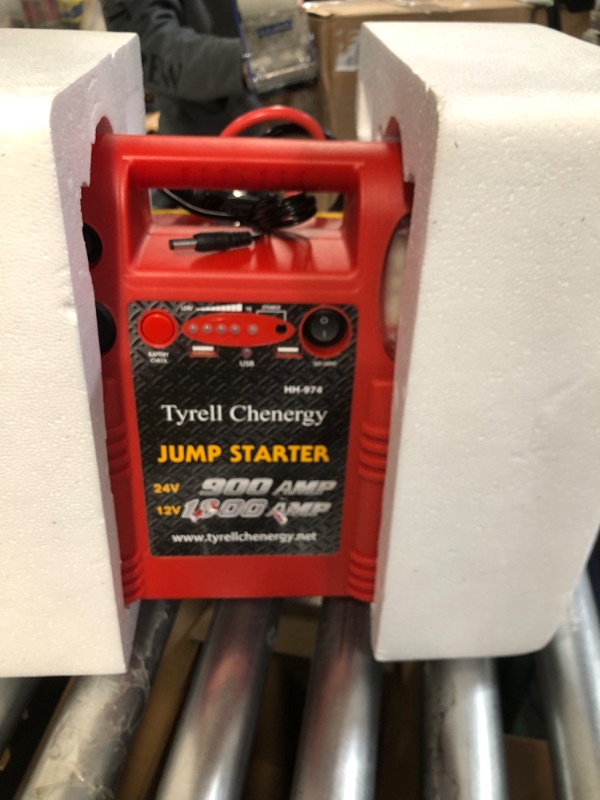 Photo 2 of Tyrell Chenergy 1800/900 Peak Amp 12V/24V Jump Starter, Truck Battery Booster Pack, and Commercial Jumper Cables,Includes DC/USB Power for Charging Phones and Tablets,Jump Box Battery Clamps HH974