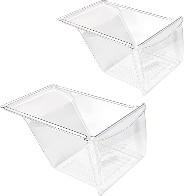 Photo 1 of [2 PACK] UPGRADED 240337103 Crisper Bin Drawer Replacement for Frigidaire Kenmore Refrigerator Drawer Replacement, Fridge Drawer for Frigidaire Replacement Drawer Parts AP2115741, 240337100, 240337102