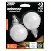 Photo 1 of 40-Watt Equivalent G16.5 Dimmable Filament CEC White Globe E12 Candelabra LED Light Bulb, Soft White 2700K 6 PACK