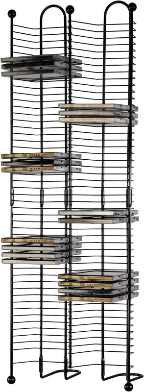 Photo 1 of Atlantic Nestable 100 CD Tower - Holds 100 CDs, Efficient Side by Side Space-Saving Design, Heavy Gauge Steel Construction, Gunmetal Finish PN63705079