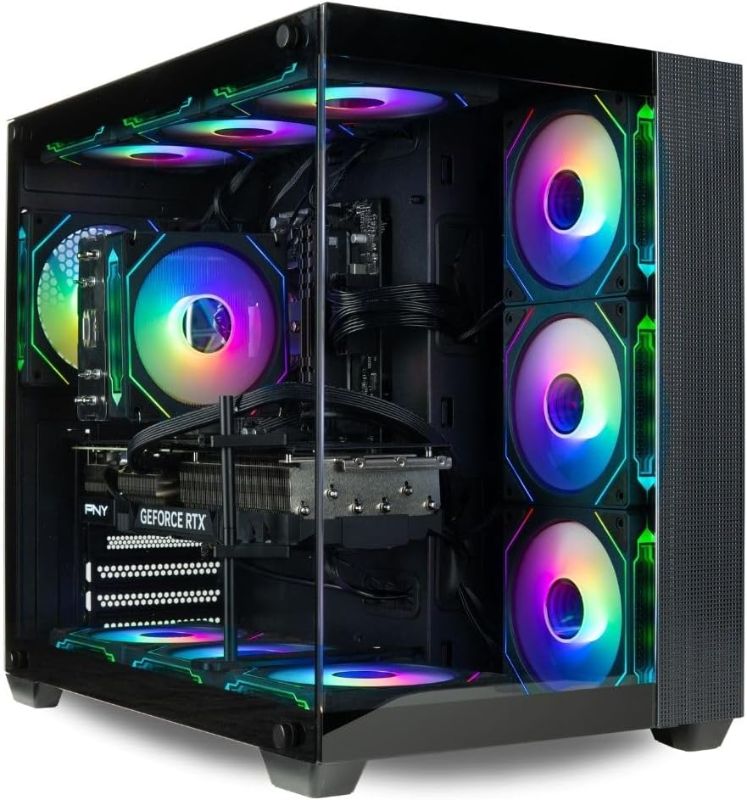 Photo 1 of Empowered PC Panorama RTX 4090 Gaming Desktop - AMD Ryzen 7 5700X3D, 64GB RAM, 1TB NVMe SSD + 3TB HDD, WiFi, Windows 11 Home - Best 2024 RGB Prebuilt Tower Computer for Gamers