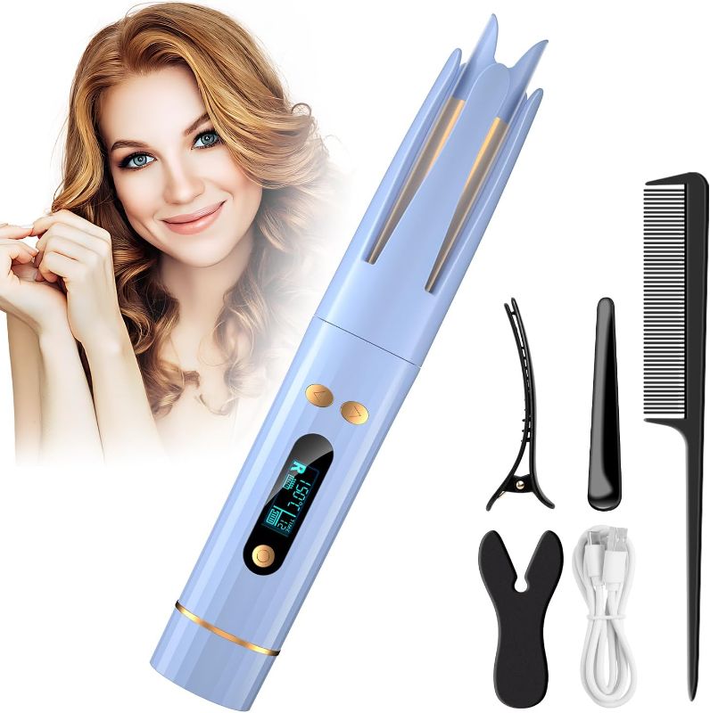 Photo 1 of (READ FULL POST) Automatic Hair Curler, Sheermate Cordless Auto Curling Iron Wand with 1" Large Rotating Barrel and 4 Temperatures LCD Display, Dual Voltage Rotating Curling Iron
