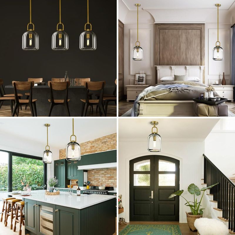 Photo 5 of (READ FULL POST) Crystal Pendant Light, Modern Brass Pendant Lights Kitchen Island, Kitchen Pendant Lighting Over Island, Glass Pendant Light Fixtures, Dining Room Chandelier, E12 Bulb Included Brass-Rod-D 8inX003XNXSVP
