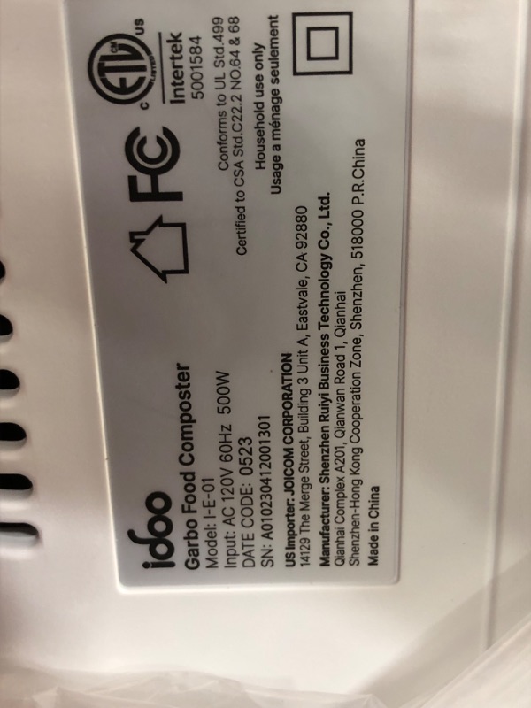 Photo 2 of ***USED - DIRTY - SEE PICTURES - POWERS ON - UNABLE TO TEST FURTHER***
Electric Composter for Kitchen, iDOO 3L Smart Kitchen Composter Countertop, Auto Home Compost Machine Odorless, Food Cycler Waste Composter Turn Waste to Pre-Compost for Plants (compos