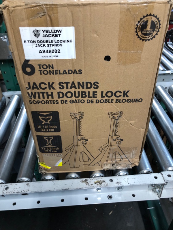 Photo 1 of Jack Stands 6 Ton with Double Locking for Lifting Car SUVS, Heavy Duty Steel, 13000 lb Capacity, 1 Pair, Black black 6 ton double locking