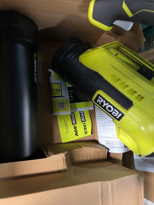 Photo 2 of (READ FULL POST) RYOBI 40V 110 MPH 525 CFM Cordless Battery Variable-Speed Jet Fan Leaf Blower (Tool-Only)