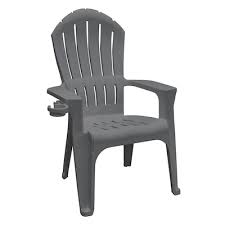 Photo 1 of **ARM REST DAMAGE**Adams PATIO Stackable Charcoal Plastic Frame Stationary Adirondack Chair with Slat Seat
