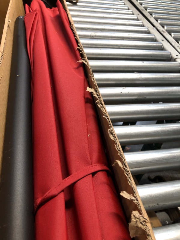 Photo 5 of Tempera 7.5ft Patio Market Outdoor Table Umbrella with Auto Tilt and Crank,Large Sun Umbrella with Sturdy Pole&Fade resistant canopy,Easy to set,Rust Red Rust Red 7.5ft