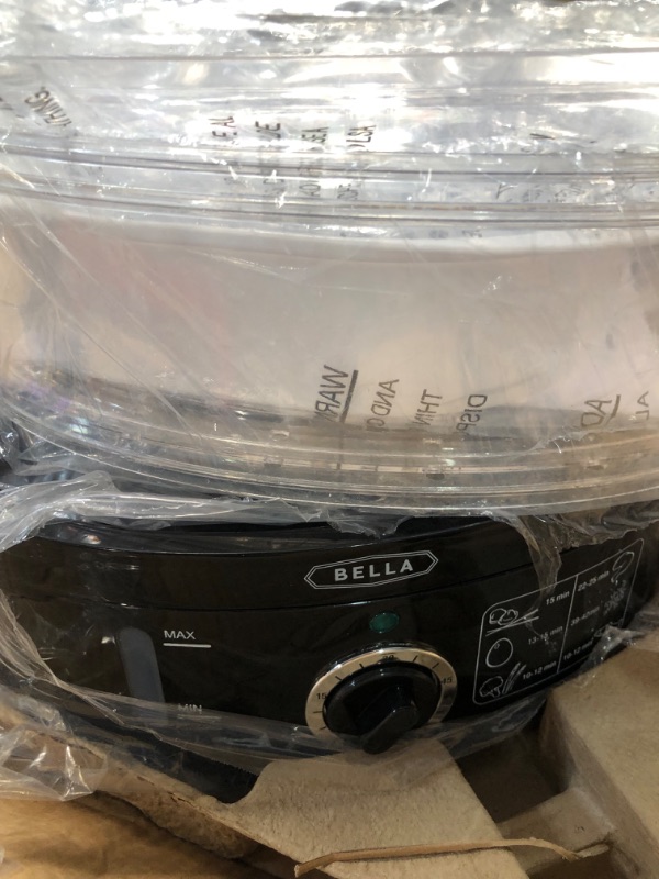 Photo 2 of BELLA Two Tier Food Steamer with Dishwasher Safe Lids and Stackable Baskets & Removable Base for Fast Simultaneous Cooking - Auto Shutoff & Boil Dry Protection, 7.4 QT, Black