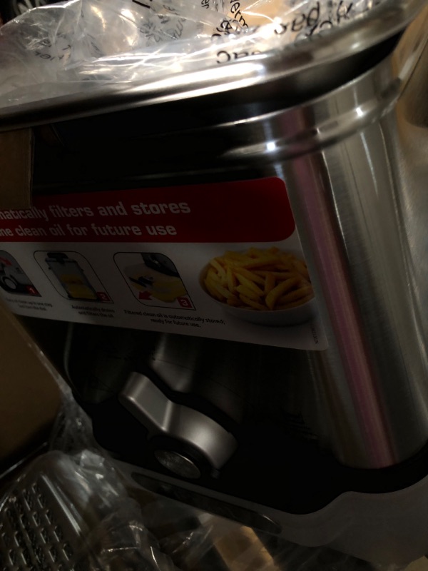 Photo 3 of T-fal Deep Fryer with Basket, Stainless Steel, Easy to Clean Deep Fryer, Oil Filtration, 2.6-Pound, Silver, Model FR8000 Clean oil filtration system
