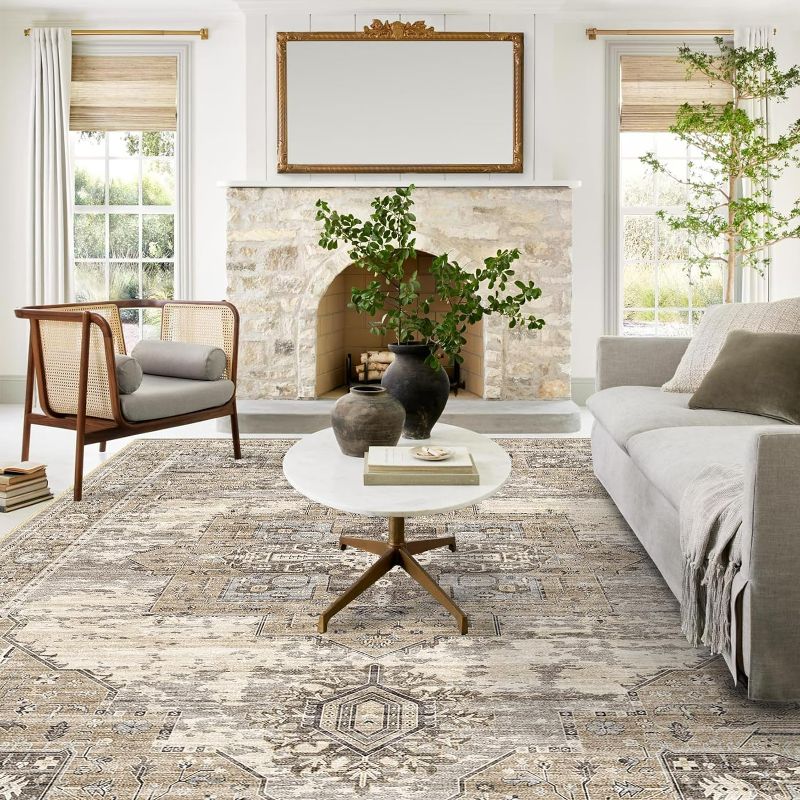 Photo 1 of ***USED - DIRTY - NO PACKAGING***
RUUGME Washable 8x10 Area Rugs - Large Rugs for Living Room Stain Resistant Carpet Vintage Rugs for Bedroom with Non Slip Backing Home Decor Floor Decoration Mat (8x10 Beige)