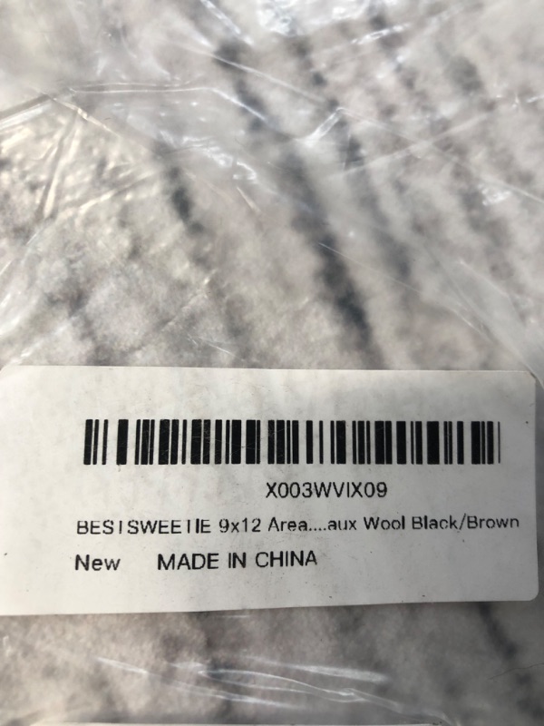 Photo 1 of BESTSWEETIE Area Rug Washable Rug Area Rugs Moroccan Farmhouse Neutral Geometric Black/Brown 9x12