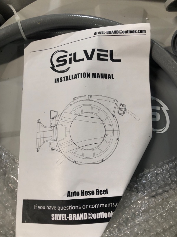 Photo 2 of SILVEL Retractable Hose Reel, 1/2"x65 ft Wall Mounted Garden Hose Reel