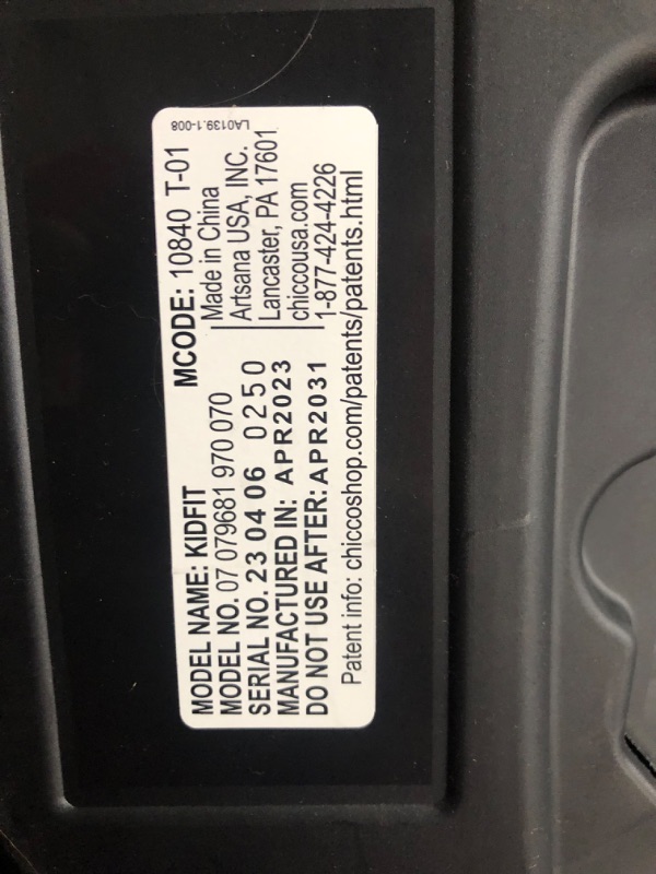 Photo 6 of ***USED - STAINED - LIKELY MISSING PARTS - SEE PICTURES***
Chicco KidFit Zip Air Plus 2-in-1 Belt Positioning Booster Car Seat - Q Collection KidFit Zip Air Q Collection