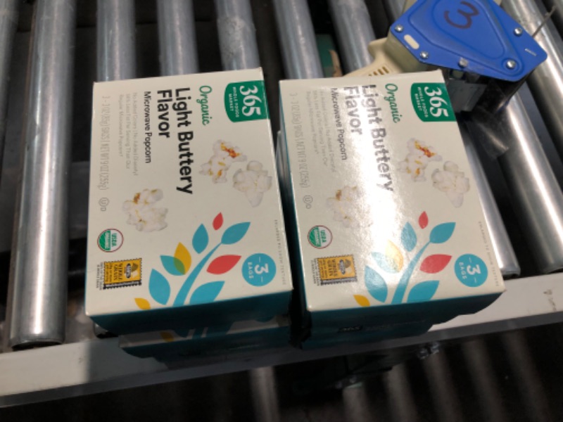 Photo 2 of *expires 05/17/2024* 365 by Whole Foods Market, Organic Light Butter Microwave Popcorn, 9 Ounce Butter 3 Count (Pack of 6)