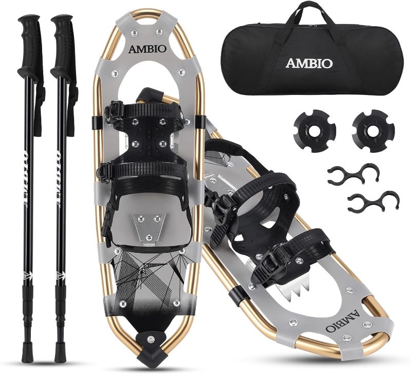 Photo 1 of ***USED - LIKELY MISSING PARTS - UNABLE TO VERIFY FUNCTIONALITY***
AMBIO Light Weight Snowshoes for Men Women Youth Kids, Aluminum Grey-White, 30 Inch