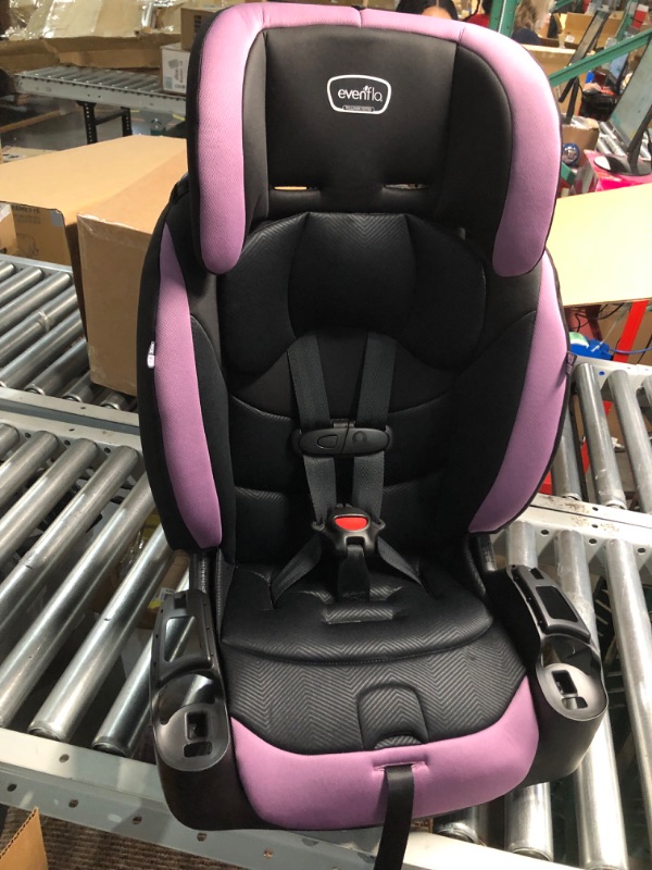 Photo 4 of *MISSING CUP HOLDERS* Evenflo Maestro Sport Convertible Booster Car Seat, Forward Facing, High Back, 5-Point Harness, For Kids 2 to 8 Years Old, Whitney Pink