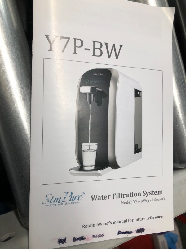 Photo 3 of (PARTS ONLY/ NO REFUNDS)  Y7P-BW UV Countertop Reverse Osmosis Water Filtration Purification System, 4 Stage RO Water Filter, Bottleless Water Dispenser, 4: 1 Pure to Drain, BPA Free (No Installation Required)
