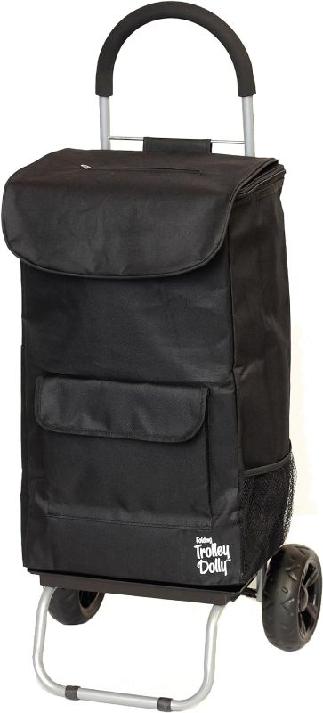 Photo 1 of dbest products Cooler Trolley Dolly, Black Insulated cooler bag folding collapsible rolling shopping grocery tailgating bbq beer ice cart 14" x 17" x 38"