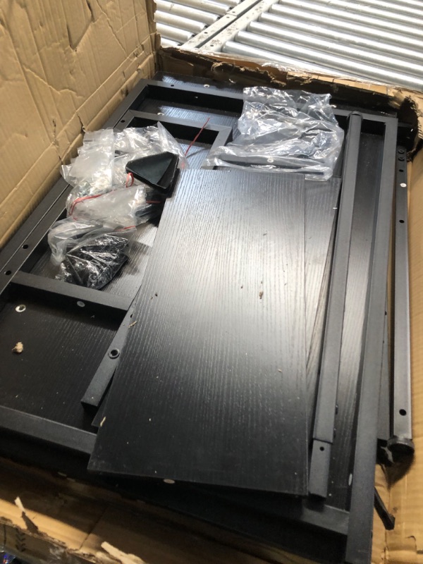 Photo 1 of ODK Computer Desk with Storage Shelves and Monitor Stand, 40 Inch Gaming Desk with Bookshelf, Reversible Study Table for Home Office, Small Space Bedroom, Black Black 40 Inch